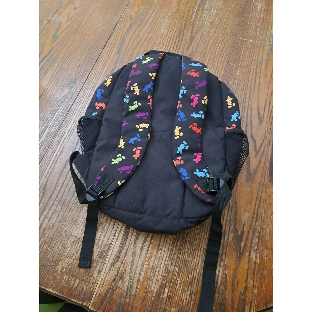 Disney Parks Mickey Mouse Backpack Black Multicolor Silhouette 18